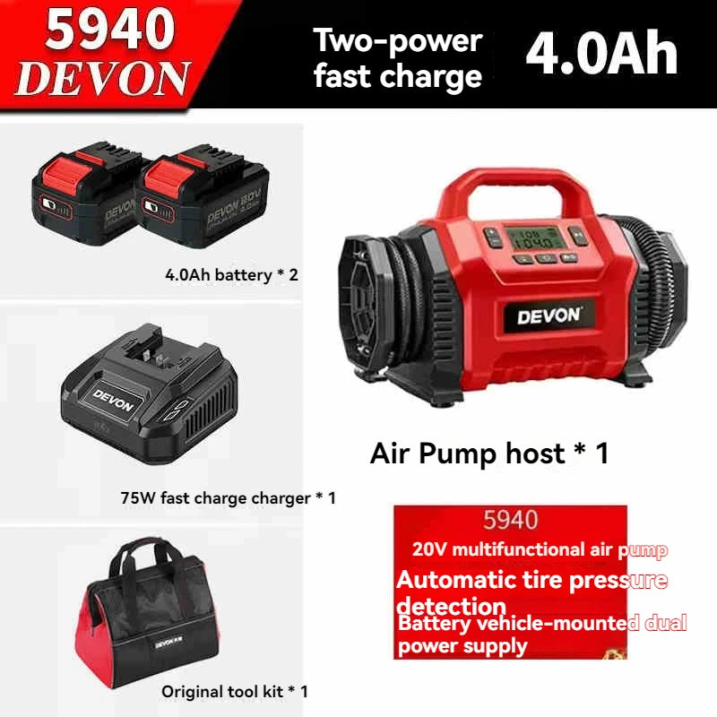 Cordless Tire Inflator Pressure Air Compressor Electric Inflatable Pumps