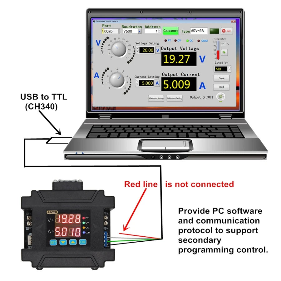 DPM8650 485RF DPM8650 60V 50A Remote Control Voltmeter Programmable Power Supply Solar Charging Constant Current Converter TTL