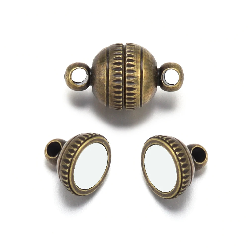 5Pcs/Lot 8/10mm Round Magnetic Connectors Clasps Magnet Charms End Cap for DIY Jewelry Making Couple Bracelet Necklace Accessori