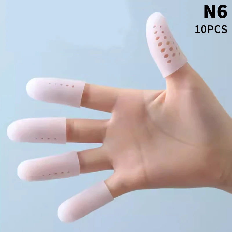 10Pcs Cooking Kitchen Tools Silicone Gel Tube Finger Protector Anti-cut Heat Resistant Finger Sleeves